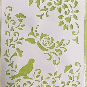 Stencil Pássaro com Flores