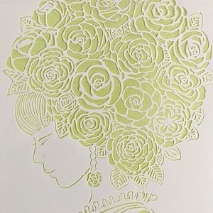 Stencil Mulher com Rosas