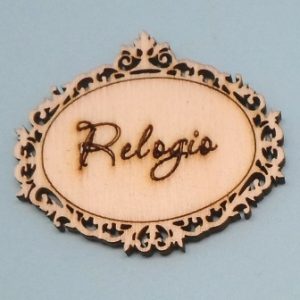 Placa "Relógio", em Madeira