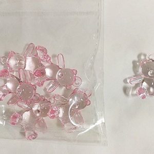Pack 6 Ursinhos Rosa, em Plastico