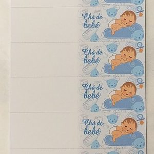 Etiquetas para Chá de Bebé menino, 60 peças