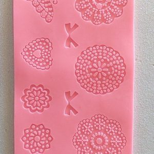 Molde de Renda com Flores e Borboletas, em Silicone