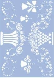 Stencil com Cestos de Flores