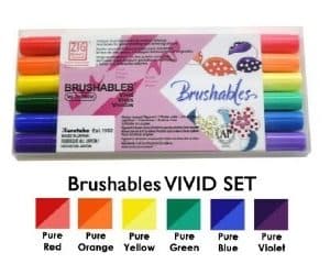 Pack de 6 Canetas Brushables - Vivid Colours