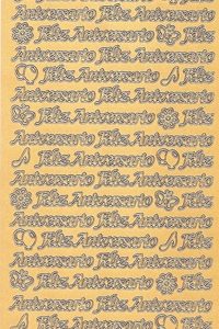 Peel Off "Feliz Aniversário" Dourados e Prateados   