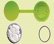 Molde em Silicone em Forma de Medalhão, com negativo e positivo