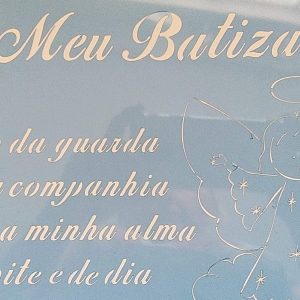 Stencil "O meu Batizado" e a Oração do Anjo da Guarda