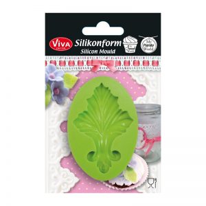 Molde de Folha com Arabesco, em Silicone