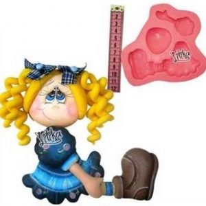 Molde Menina Sentada, em Silicone
