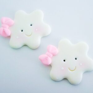 Nuvem com Lacinho Rosa  (pack 5 peças)