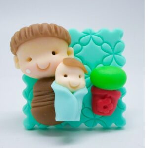 Placa em Biscuit com Santo António