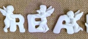 Palavra "Dream" com Anjinhos, em Resina