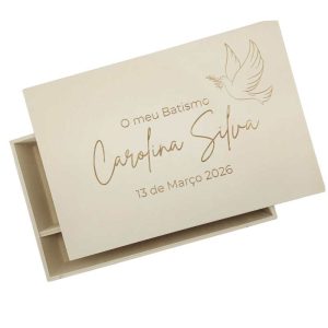 Caixa de Batismo com gravação a Laser
