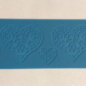 Molde Renda Corações, em Silicone
